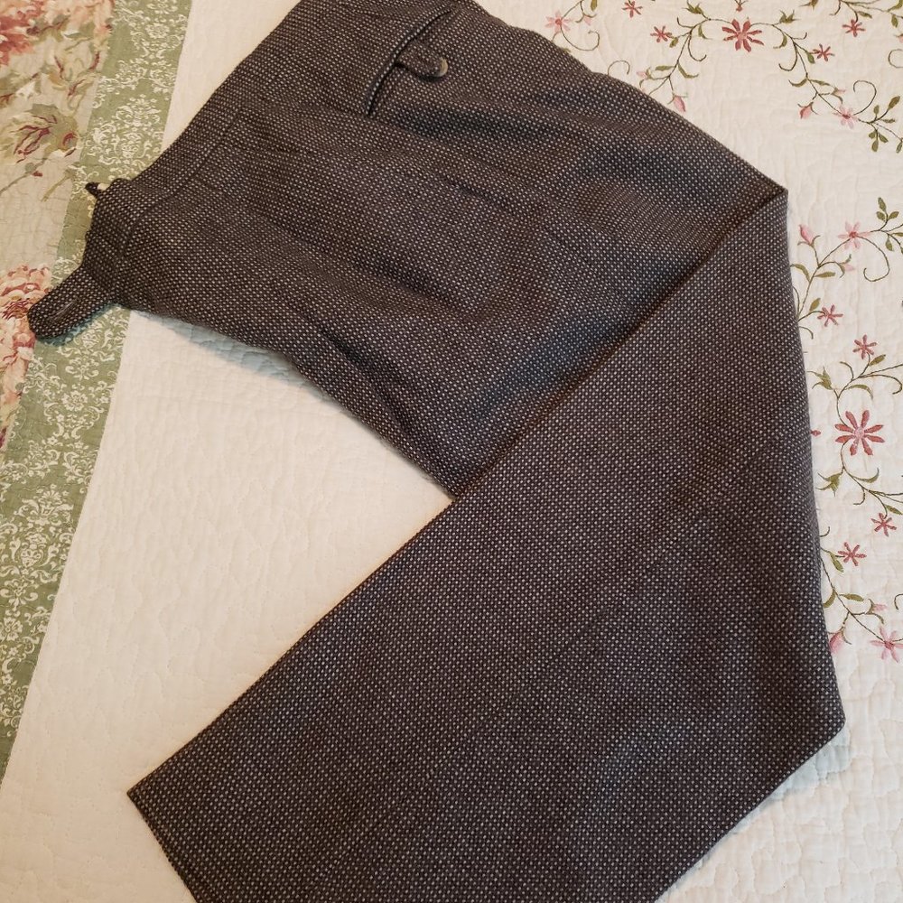 ASPEN LEAF WOOL PLEATED TROUSERS/PANTS W-SIZE 6